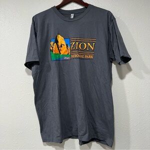 Zion National Park Tee Gray T-Shirt Like No Place Else On Earth Size 2XL X-Large